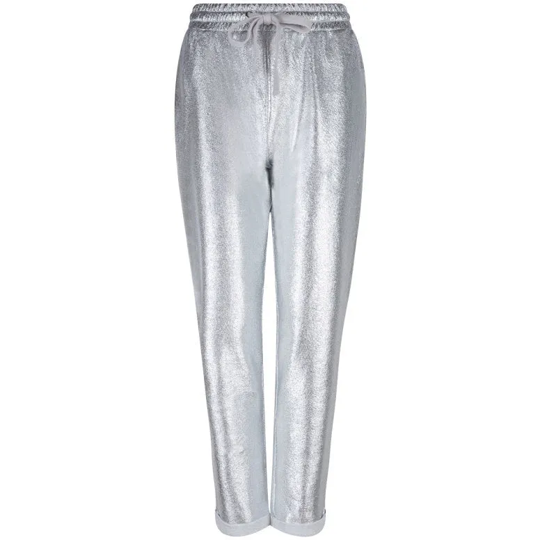 Josh Foil Print Sweat Pants Silver