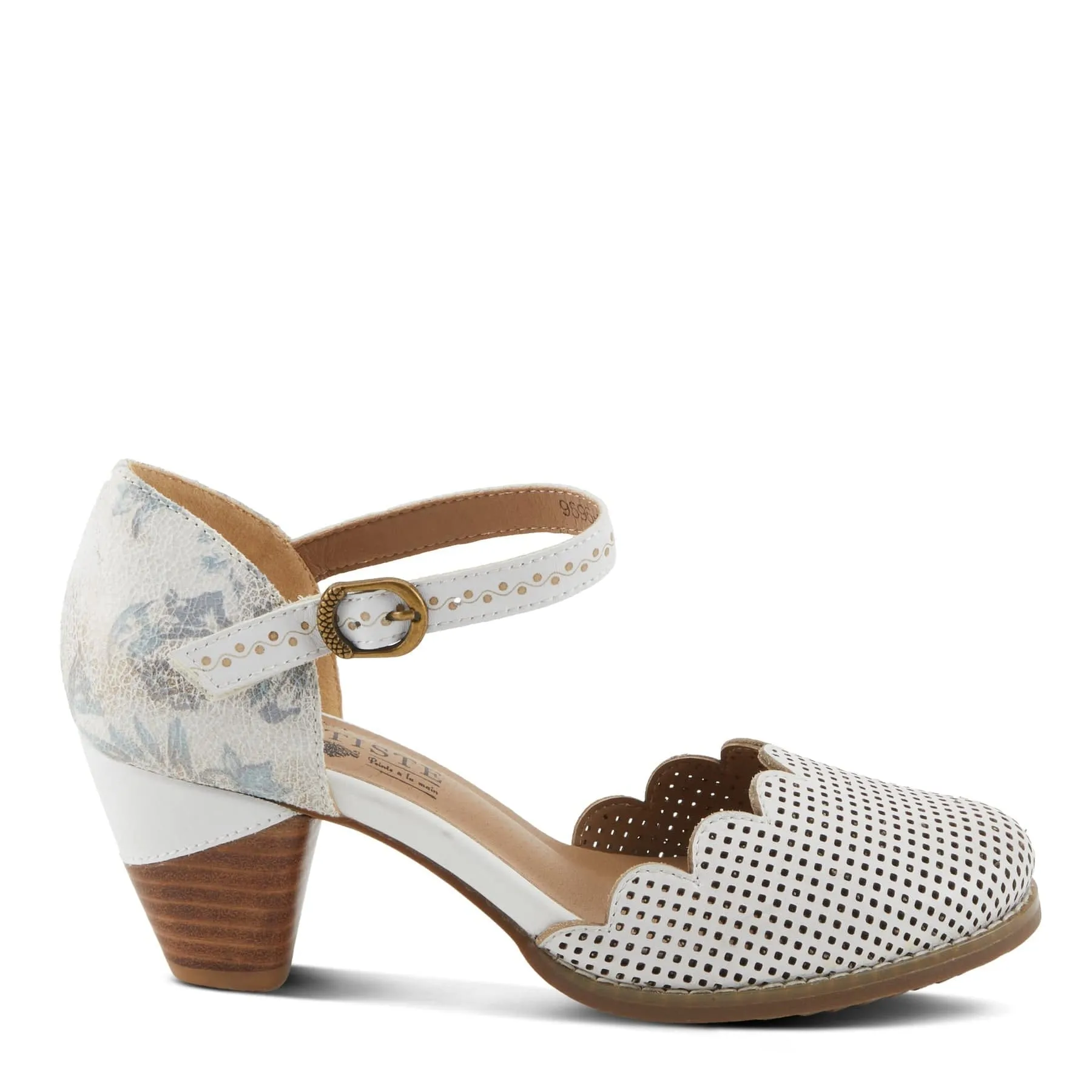 L'Artiste Women's Parchelle Mary Jane Heels- White Multi