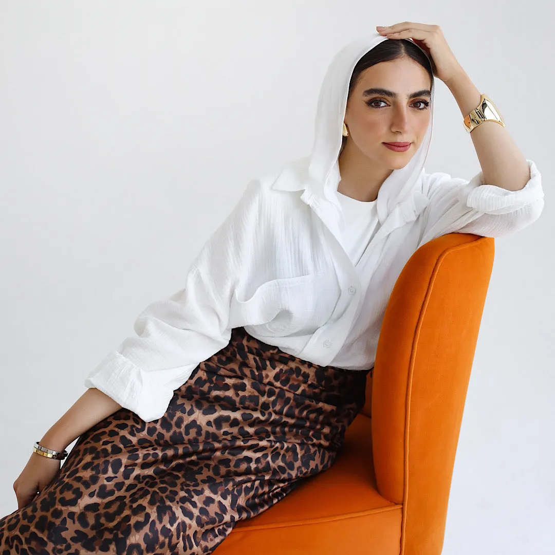 Leopard print maxi skirt