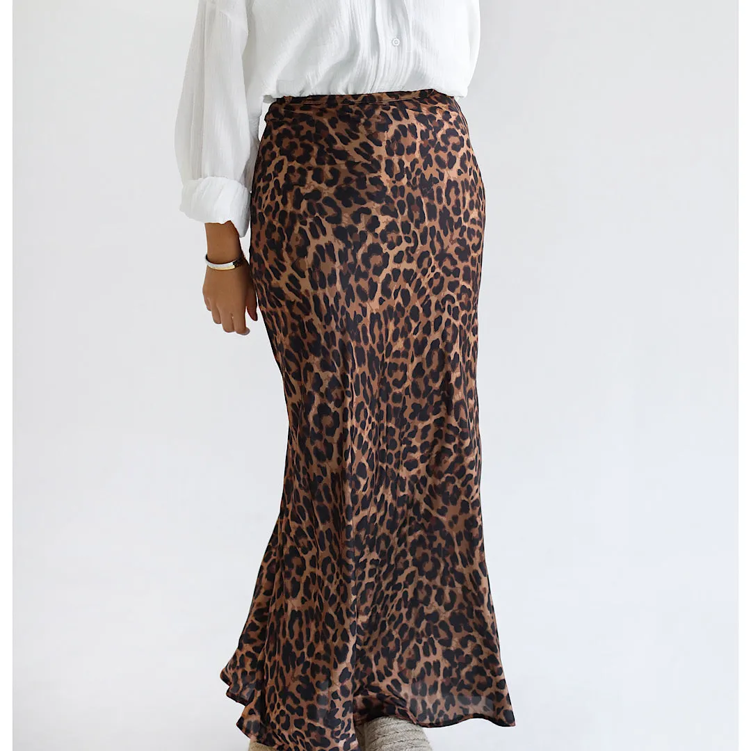 Leopard print maxi skirt