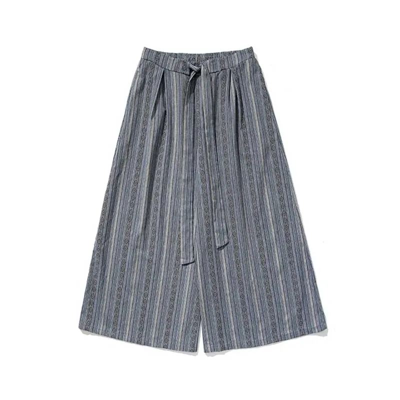 Loose Culottes Harem Stripe Casual Pants