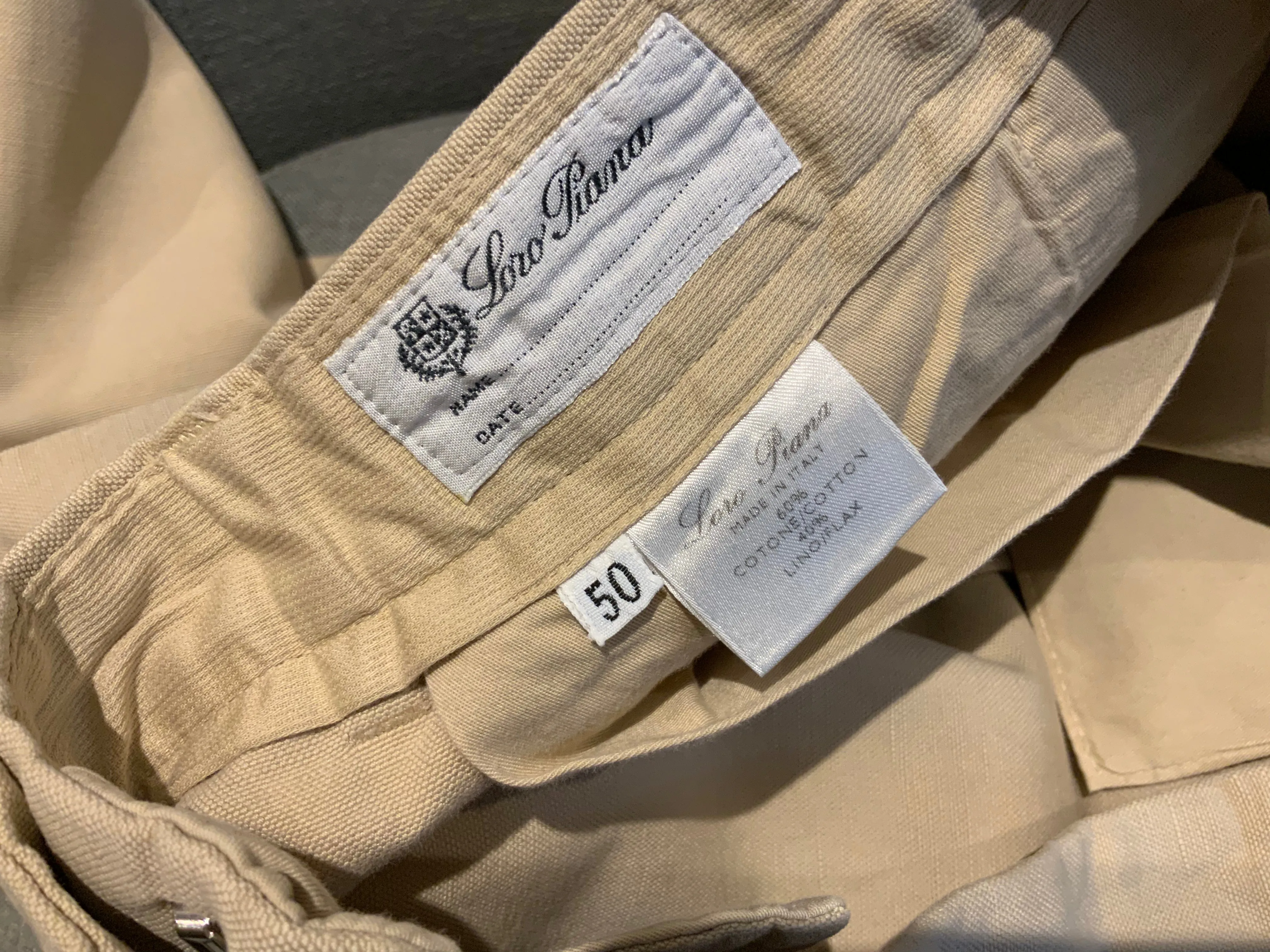 Loro Piana Casual Beige Chinos Pants Trousers Size I 50 US 40 men.