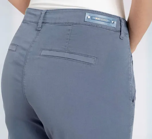 MAC JEANS - Turn Up Chinos in Grey Blue