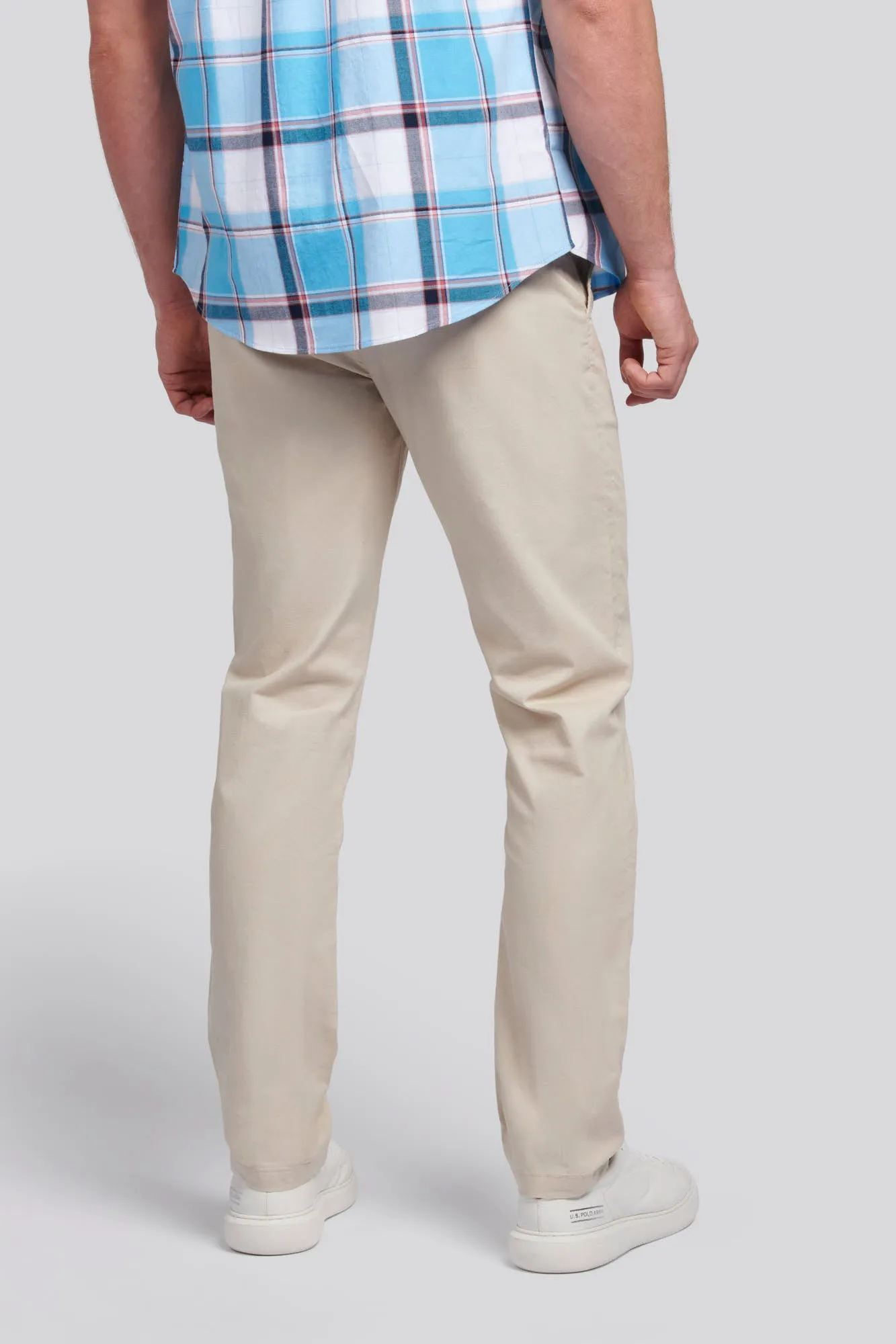 Mens Linen Blend Chino in French Oak