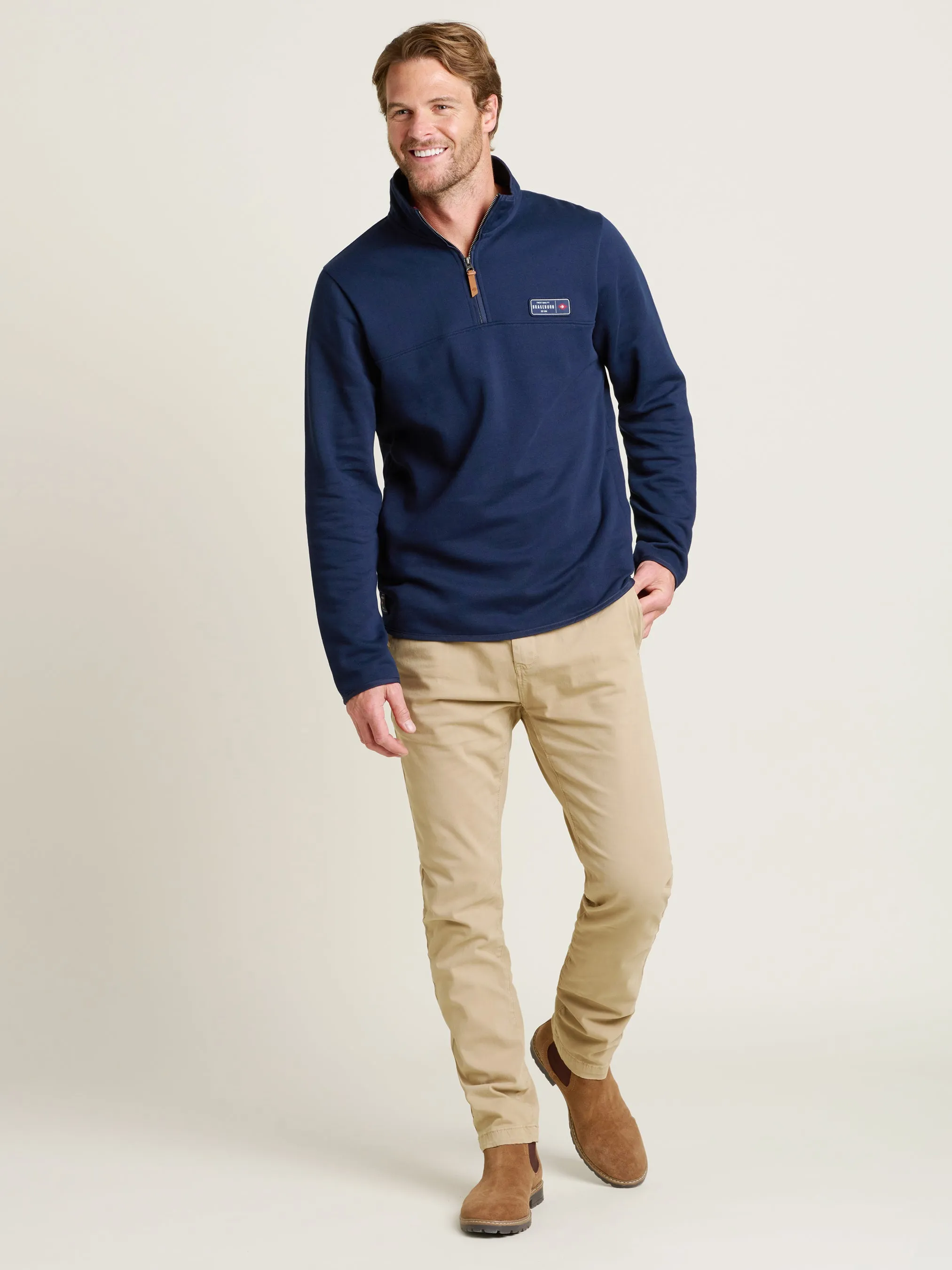 Men's Navy Quarter Zip Sweatshirt