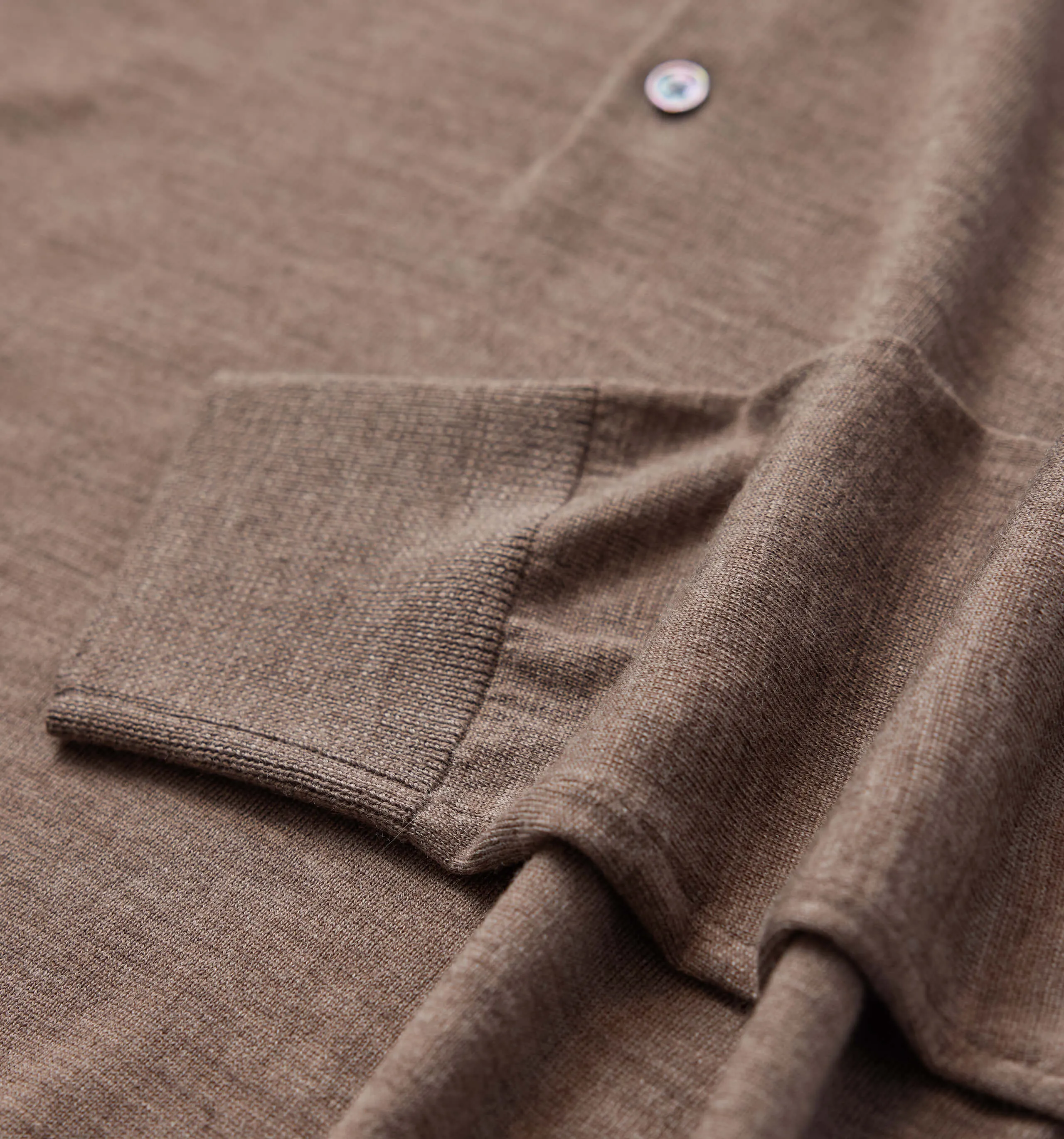 Merino Wool Polo Brown