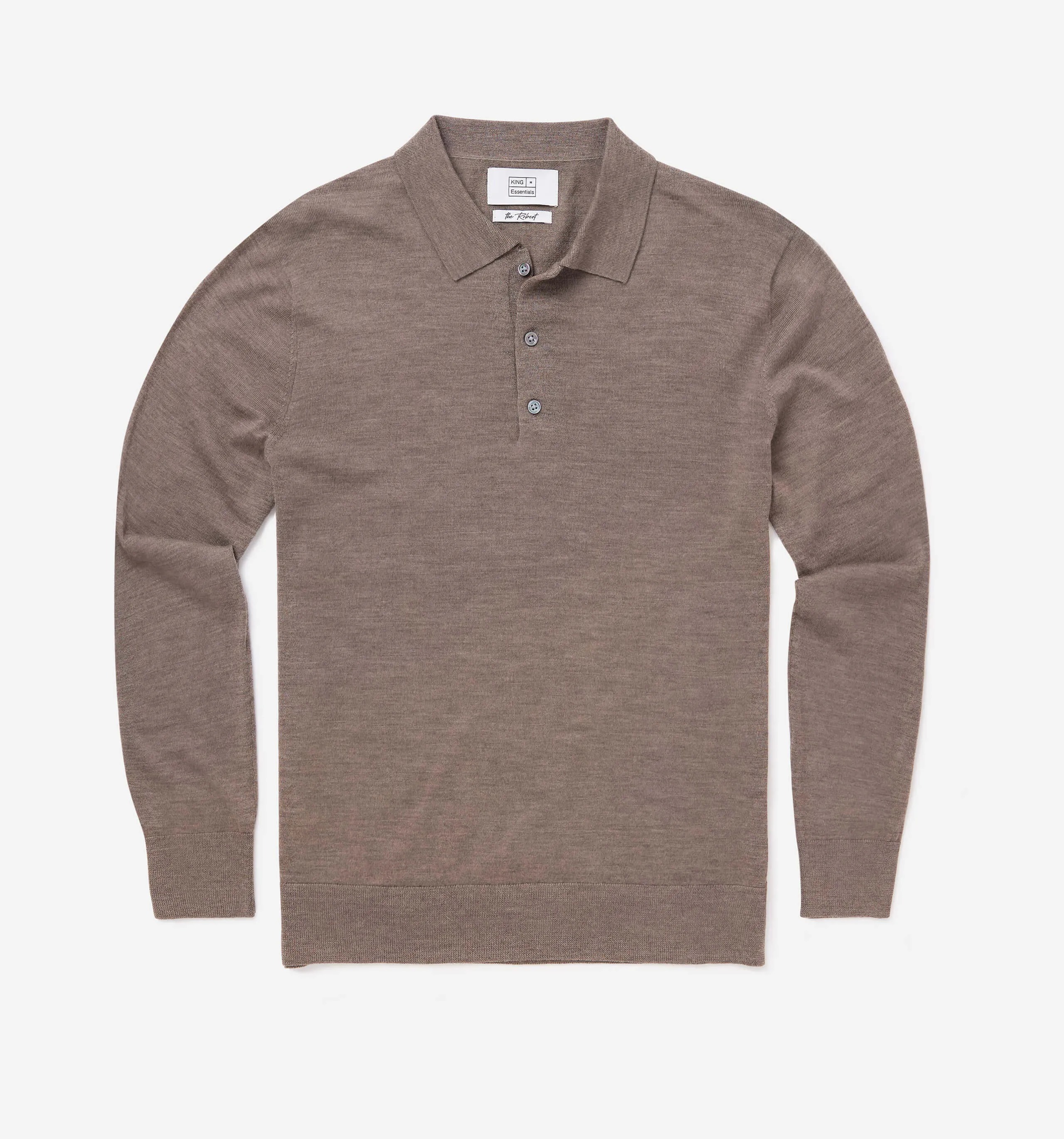 Merino Wool Polo Brown