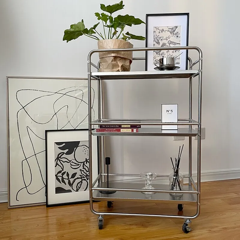 Metal Multi-layer Pulley Storage Rack Trolley