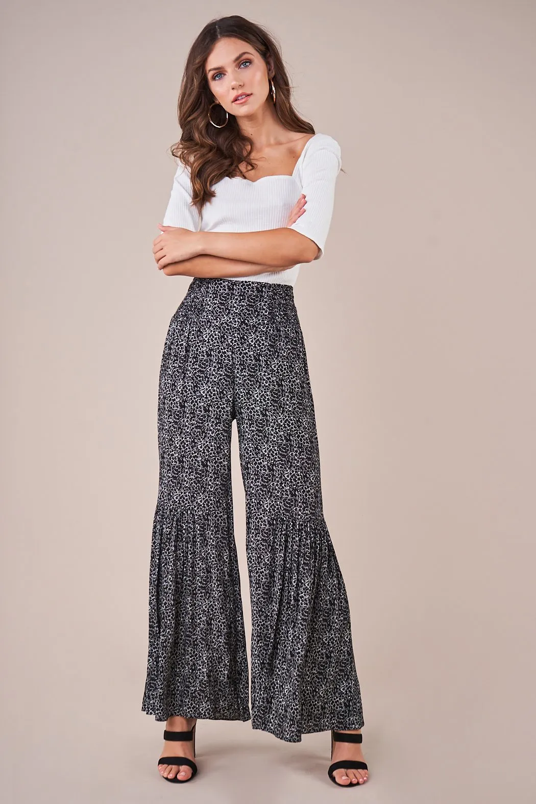 Mollie Floral Print Ruffled Culottes