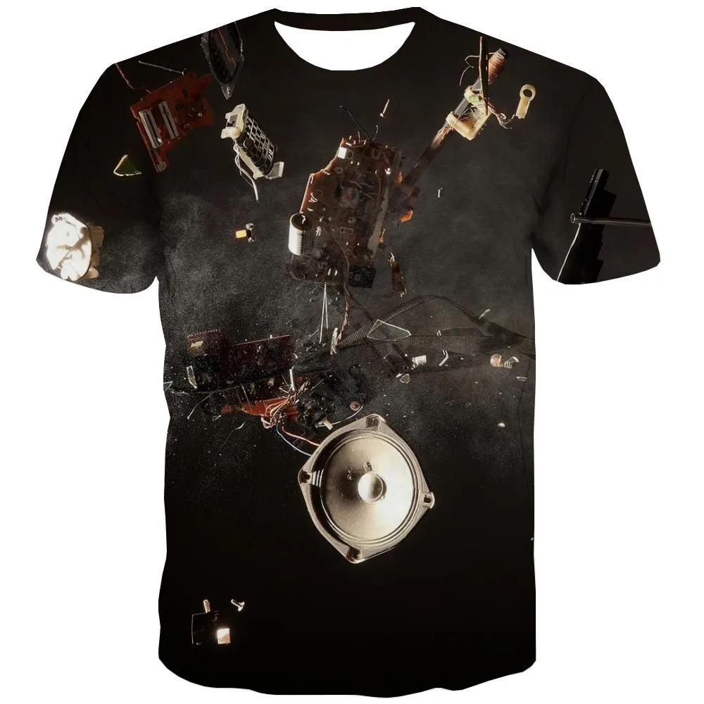 Music T shirts Men Instrument Tshirt Printed Retro T-shirts 3d Electronic Tshirt Anime