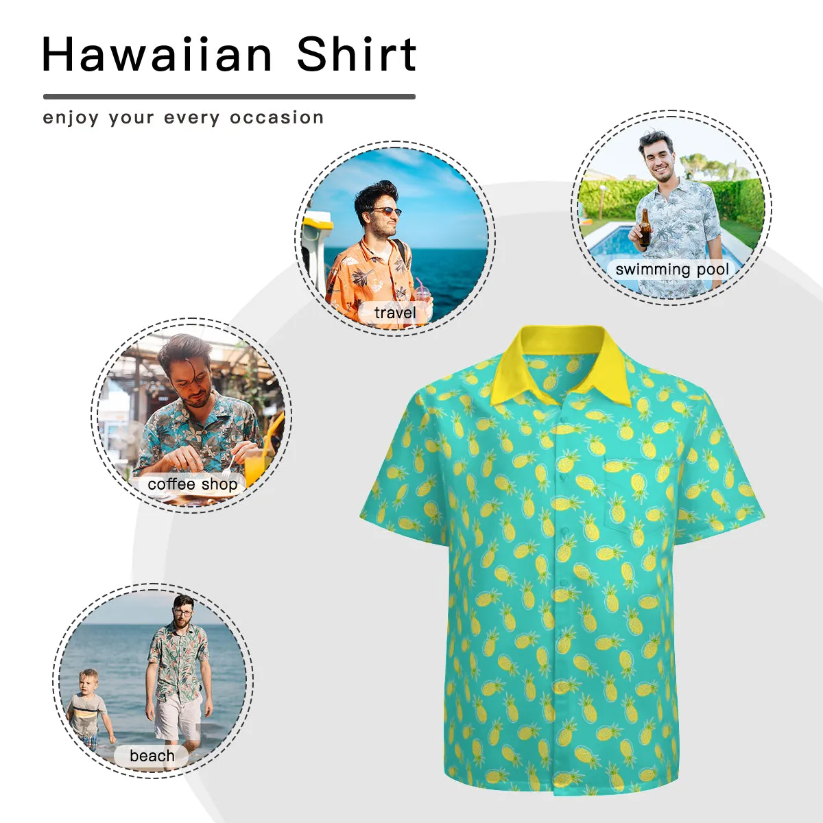 Pineapple Shirt Men, Tropical Shirt Men,Retro Hawaiian Shirt Men,Turquoise Shirt Men, 60s Style Top,Retro Shirt,Vintage Style Pineapple Top