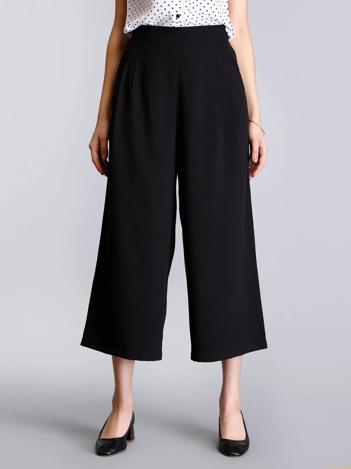 Pleated Culottes - Black