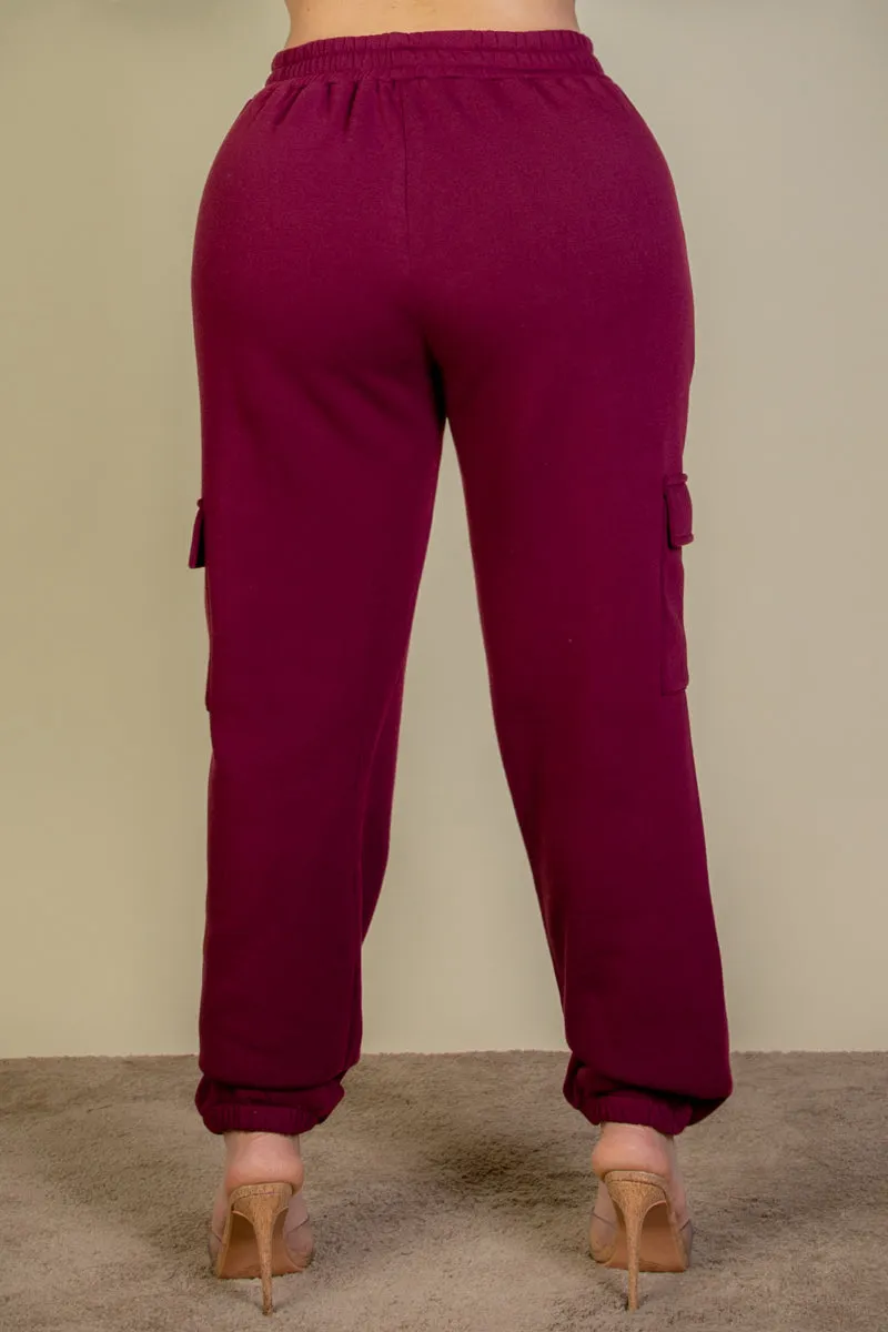 Plus Size Side Pocket Drawstring Waist Sweatpants