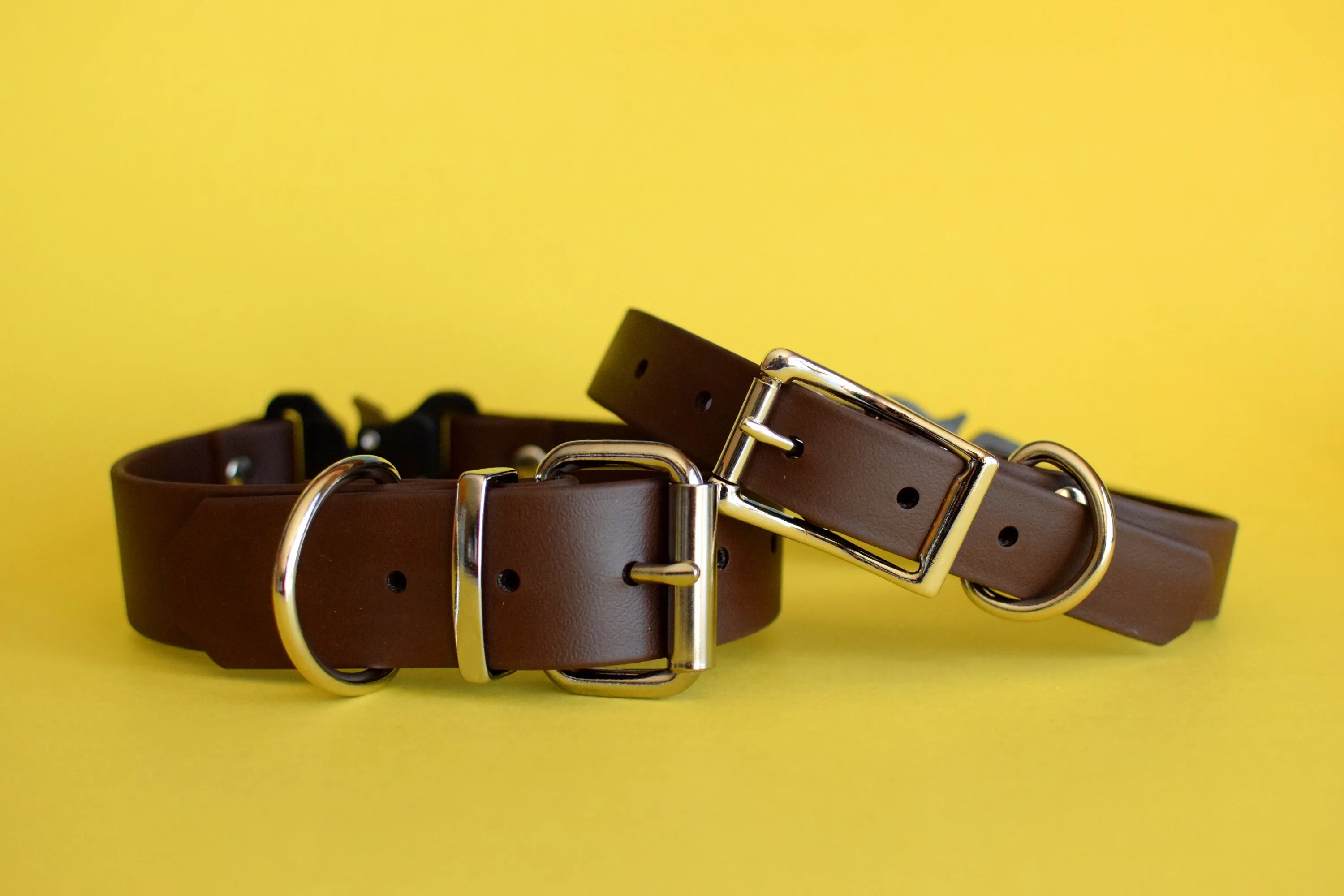 PREMADE COLLECTION - Chocolate & Nickel Biothane Dog Collar