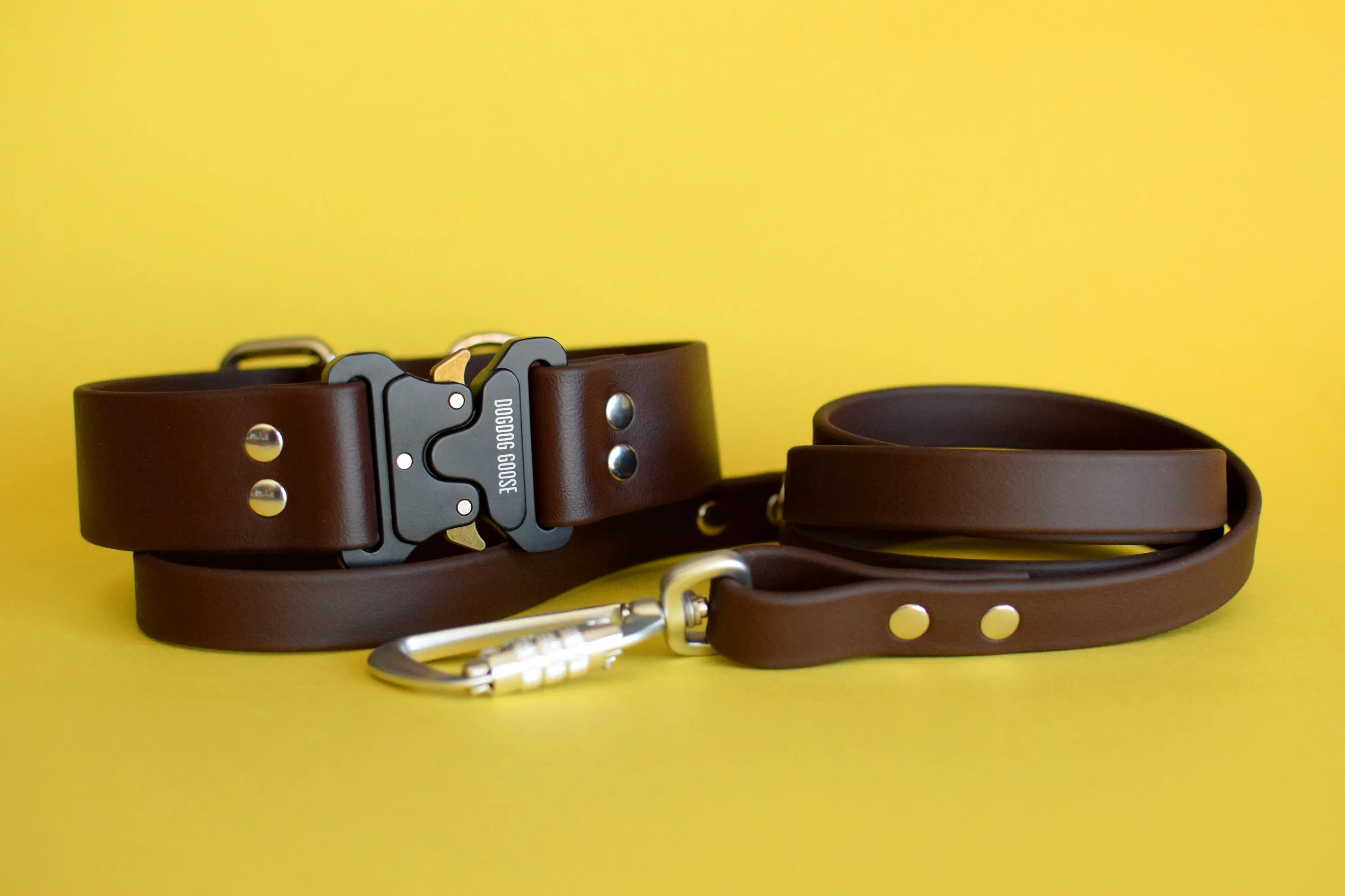 PREMADE COLLECTION - Chocolate & Nickel Biothane Dog Collar