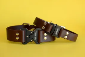 PREMADE COLLECTION - Chocolate & Nickel Biothane Dog Collar