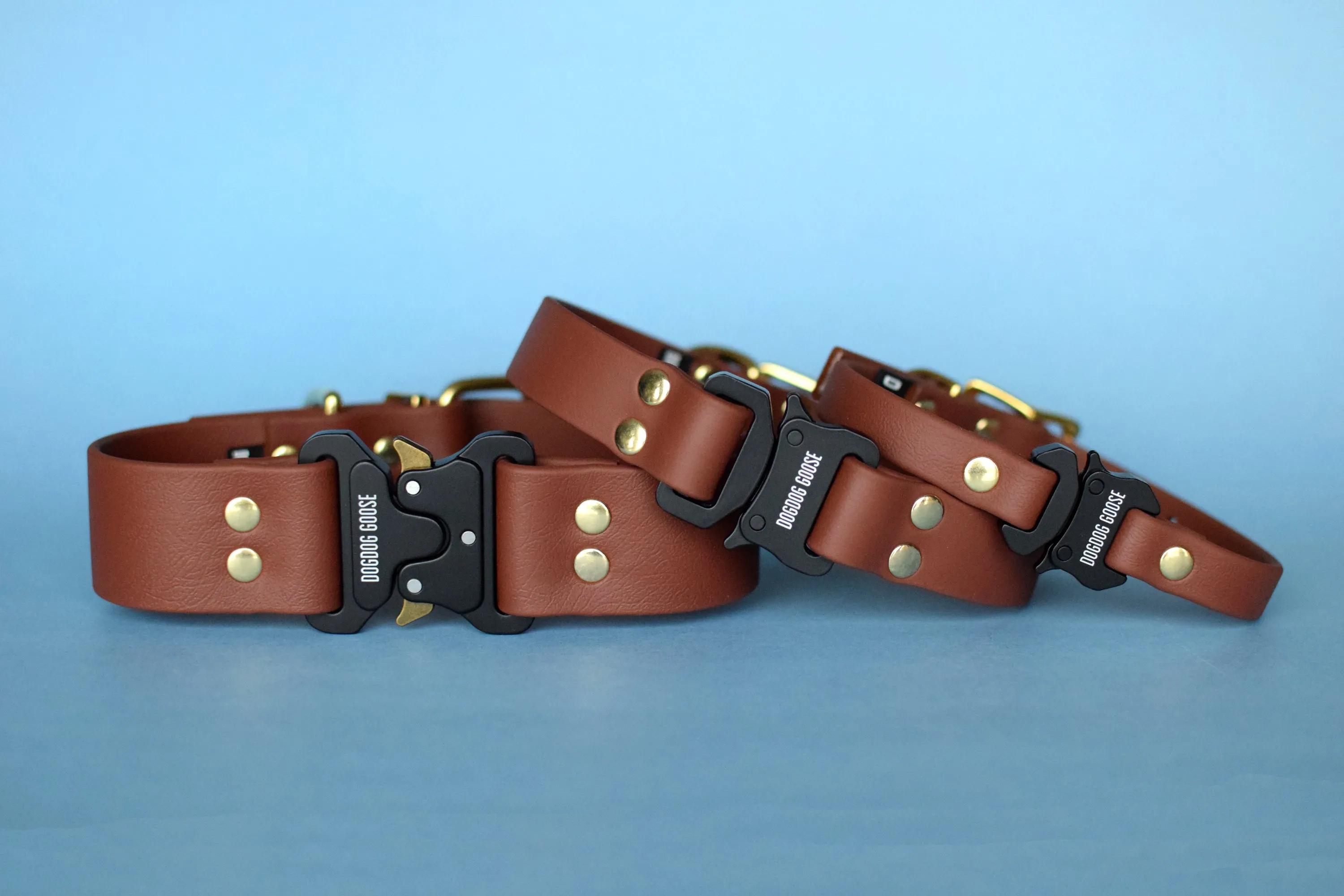 PREMADE COLLECTION - Medium Brown & Brass Biothane Dog Collar