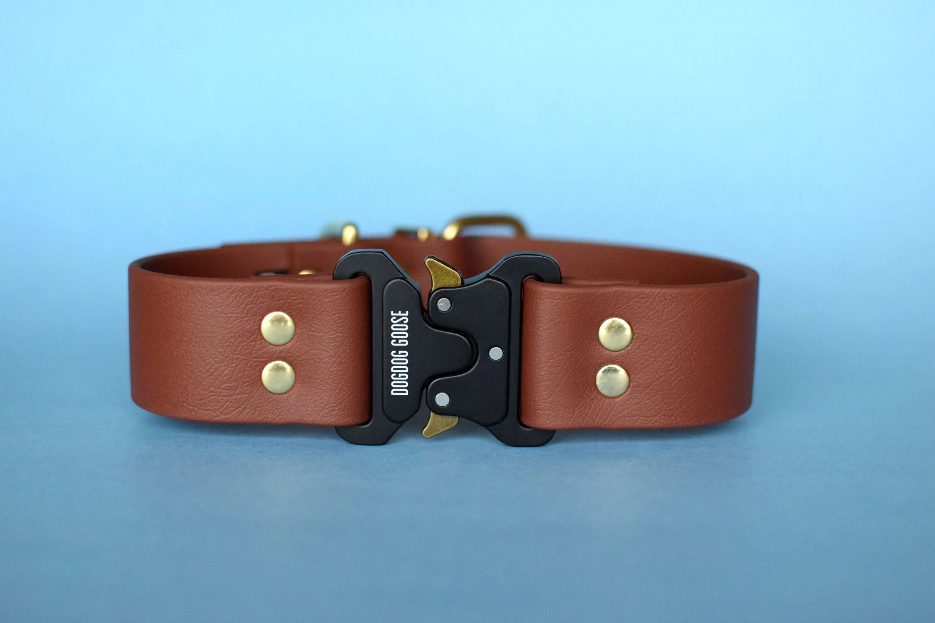 PREMADE COLLECTION - Medium Brown & Brass Biothane Dog Collar