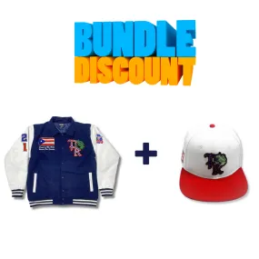 Premium Puerto Rico (Navy blue) Varsity Jacket (BUNDLE)