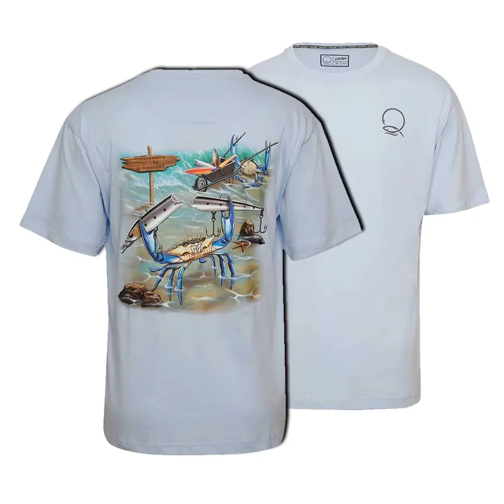 Qassar Half Sleeve Cotton T-Shirt - Crab light blue