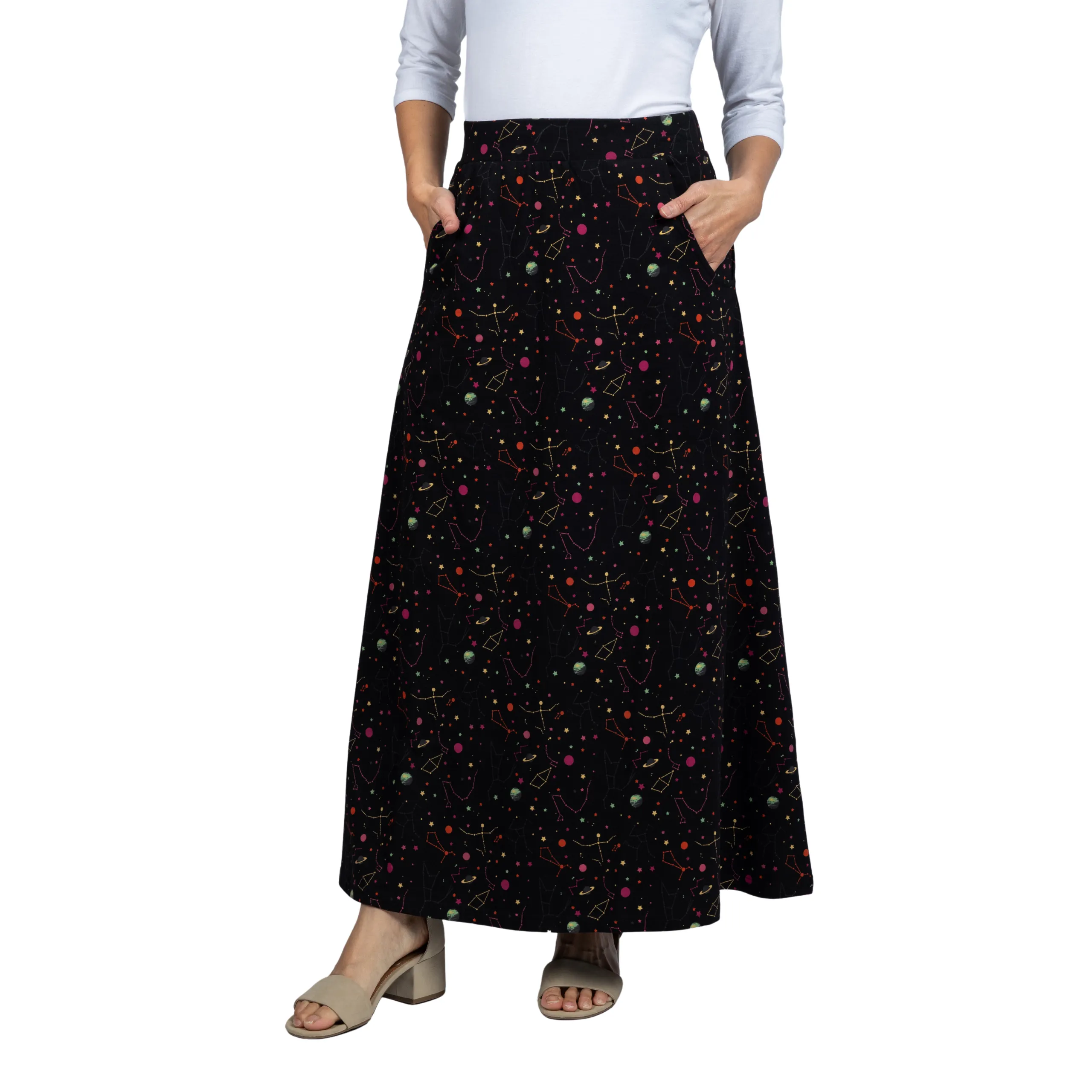 Rainbow Constellations Glow-in-the-Dark Maxi Skirt