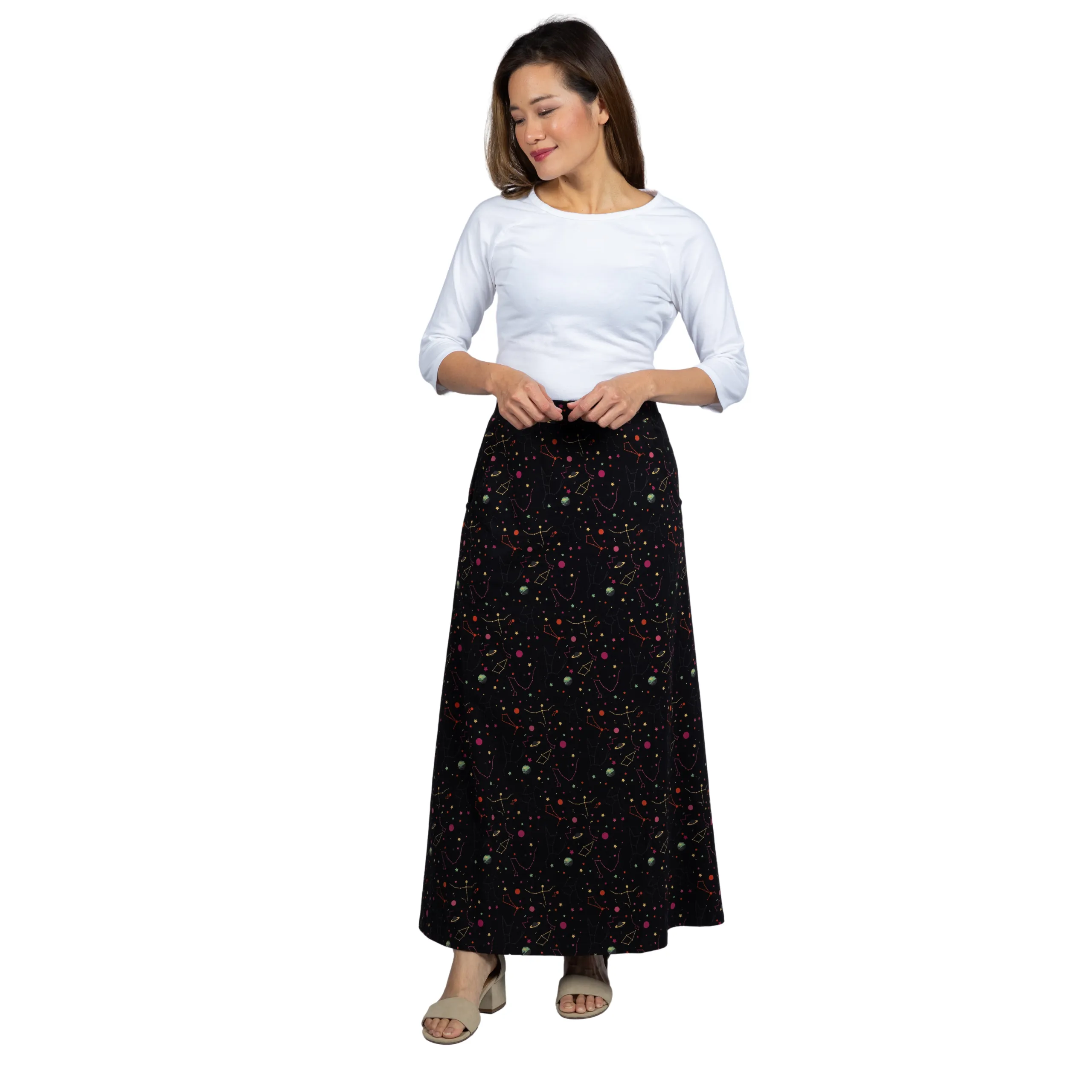 Rainbow Constellations Glow-in-the-Dark Maxi Skirt