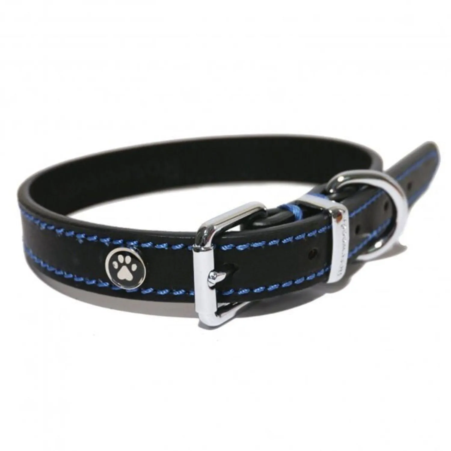 Rosewood Lux Leather Black Dog Collar