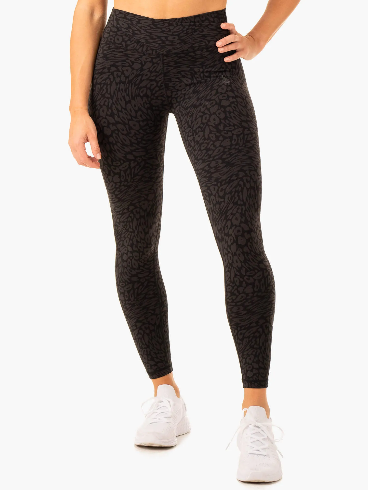 Rotation High Waisted Scrunch Leggings - Black Leopard