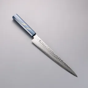 Sakai Takayuki VG10 33 Layer Damascus Sujihiki 240mm Live oak Lacquered (Saiseki) Handle