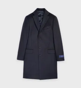 Script Logo Overcoat - Navy