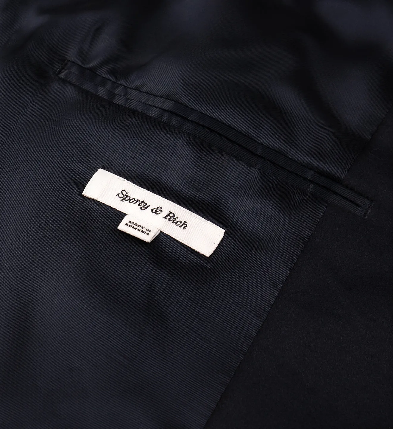 Script Logo Overcoat - Navy