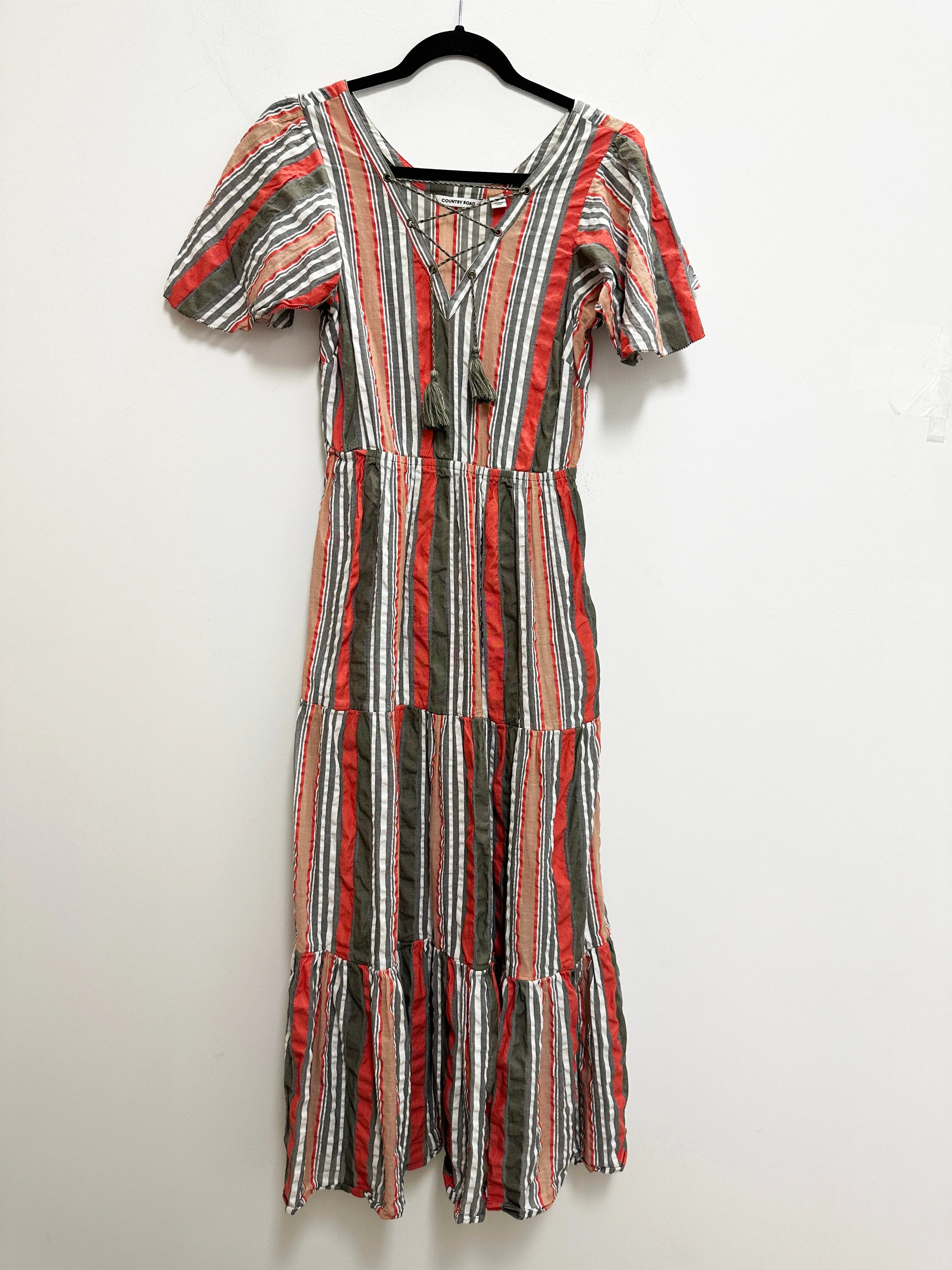 Seersucker Stripe Maxi Dress in Multi