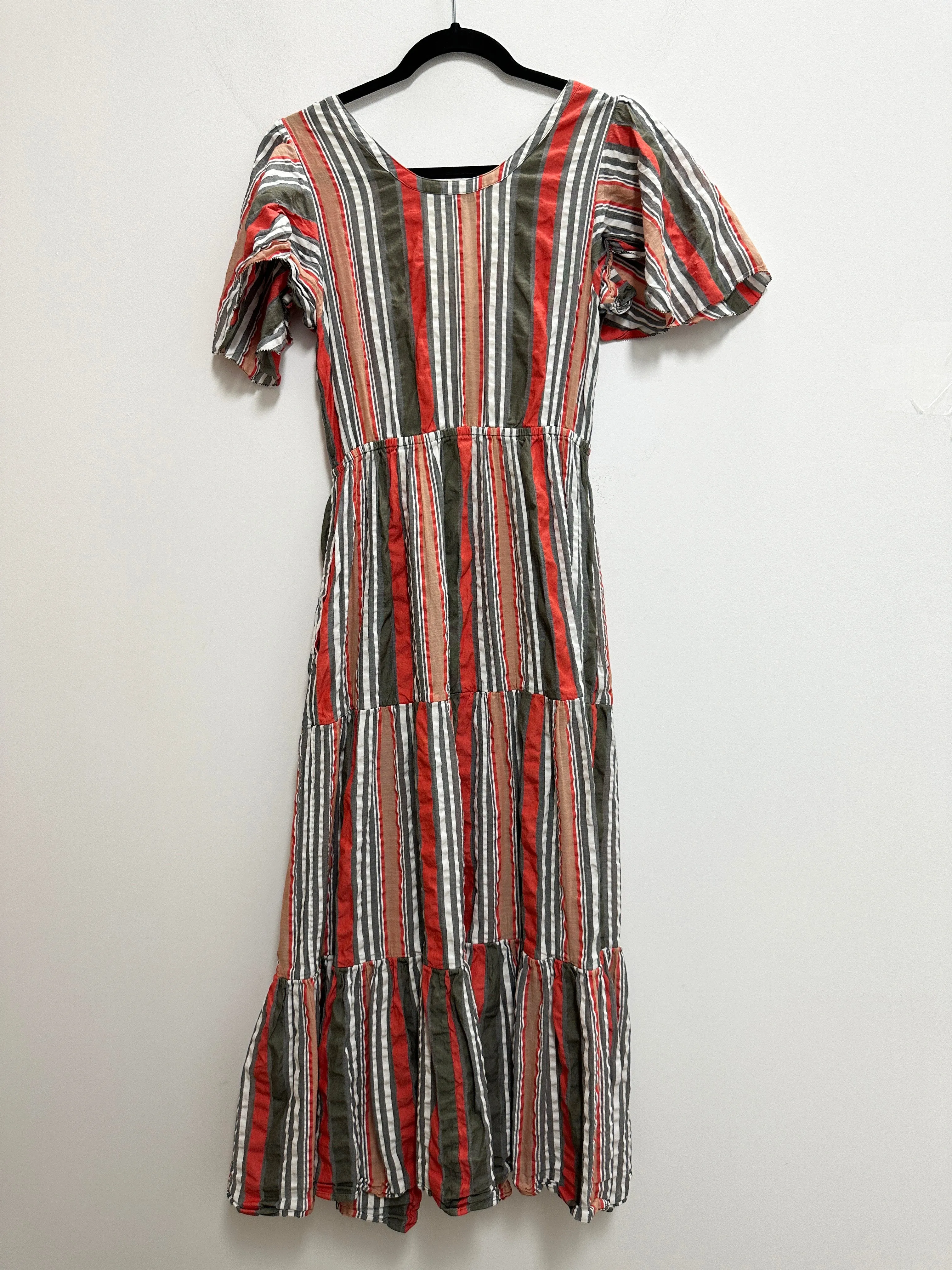 Seersucker Stripe Maxi Dress in Multi