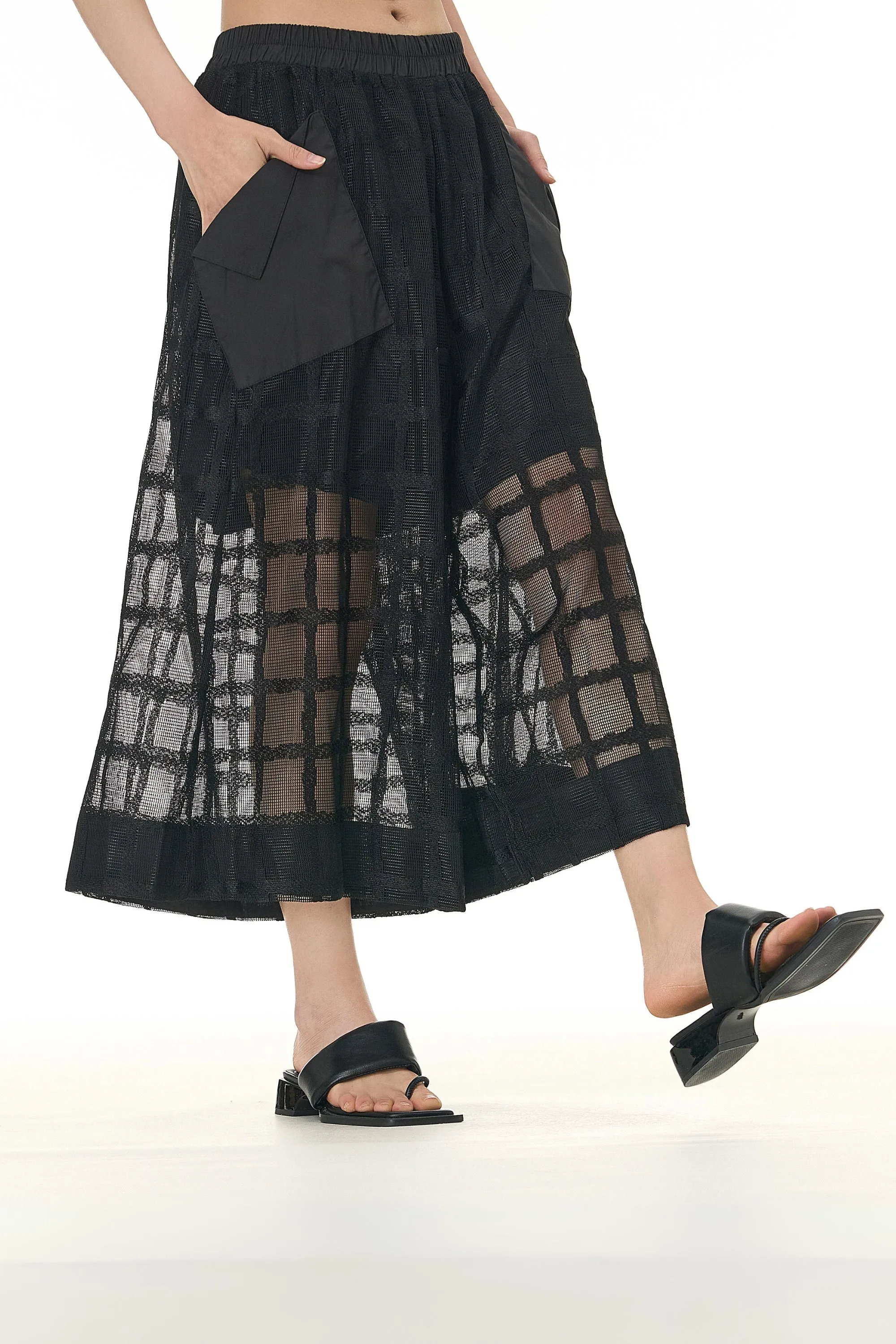 Sheer Net Black Culottes