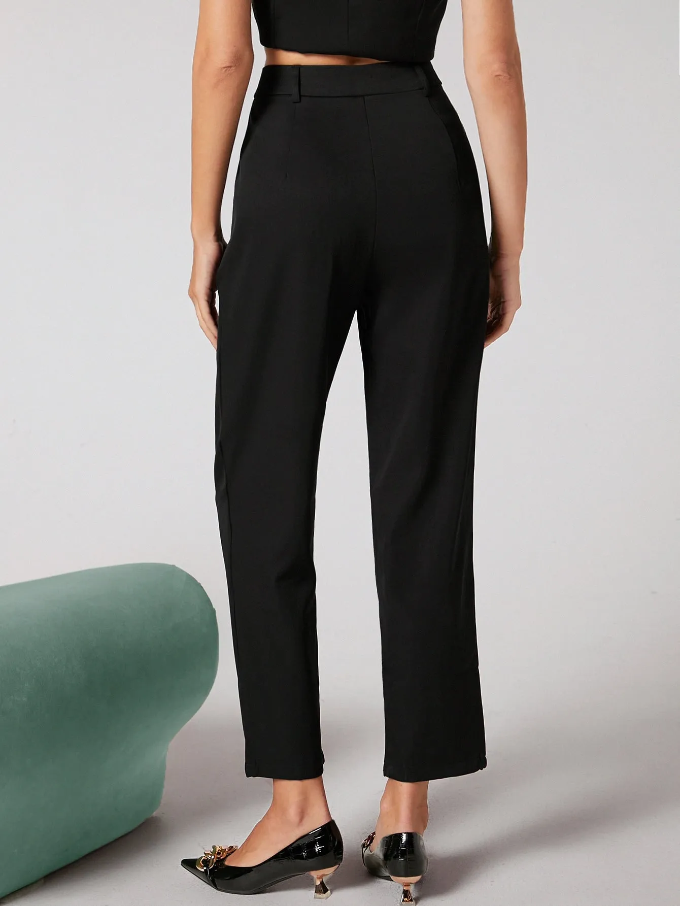 SHEIN BIZwear Solid Tailored Pants Workwear