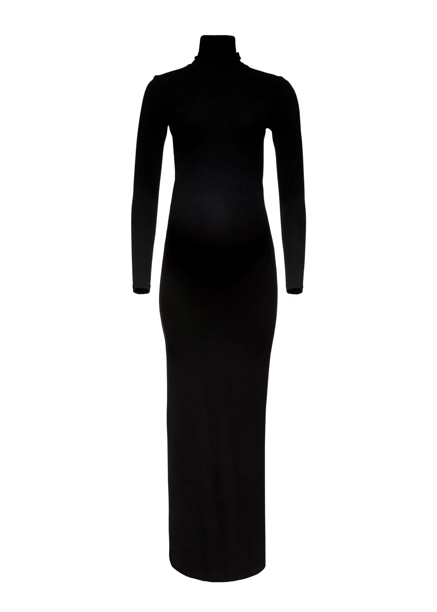 Soft Rib Turtleneck Long Sleeve Maxi Dress