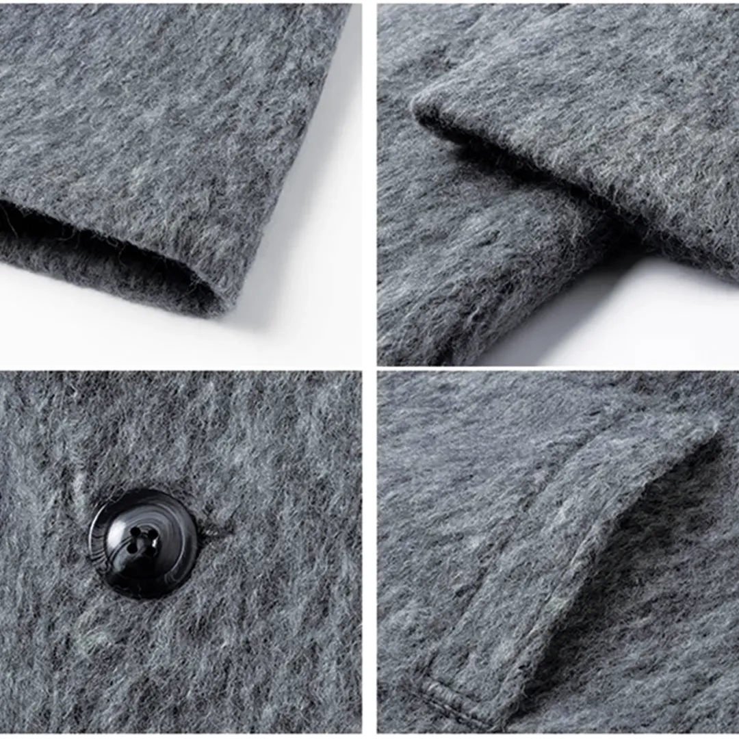 Stone Gray Mohair Coat