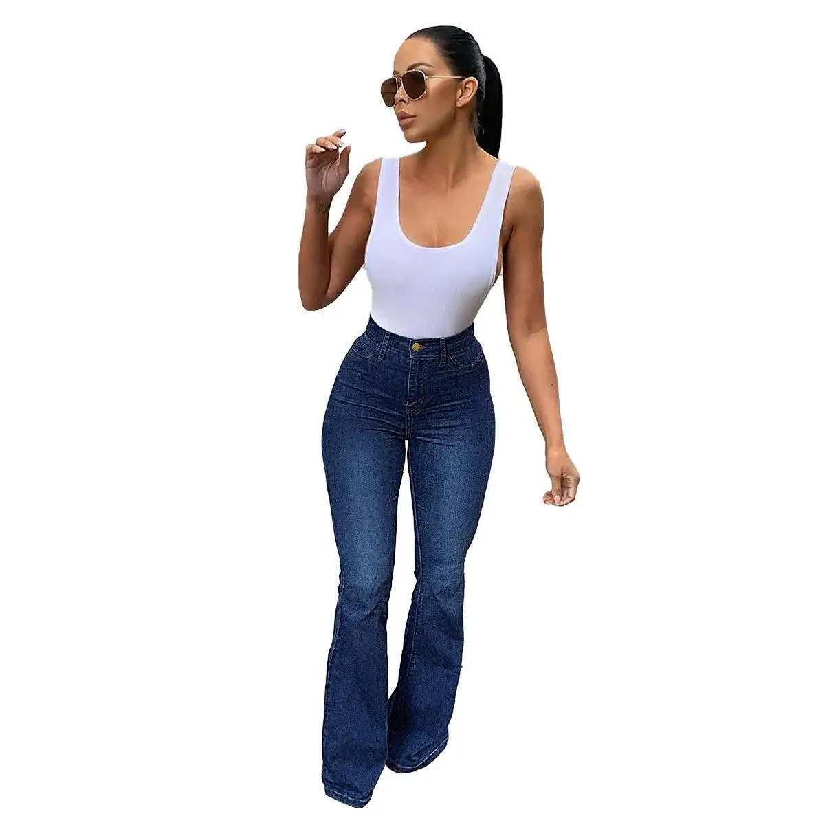 Stretch High Waist Denim Pants