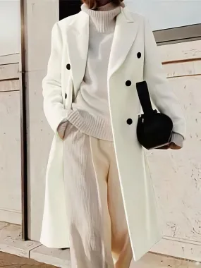 Stylish Double-Breasted Lapel Overcoat