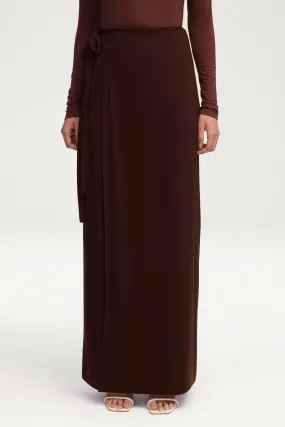 Talia Jersey Wrap Maxi Skirt - Espresso