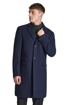 Ted Baker Navy Blue Slim Fit Overcoat