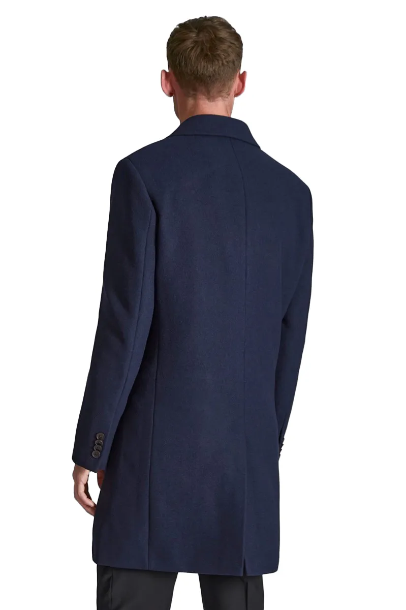 Ted Baker Navy Blue Slim Fit Overcoat