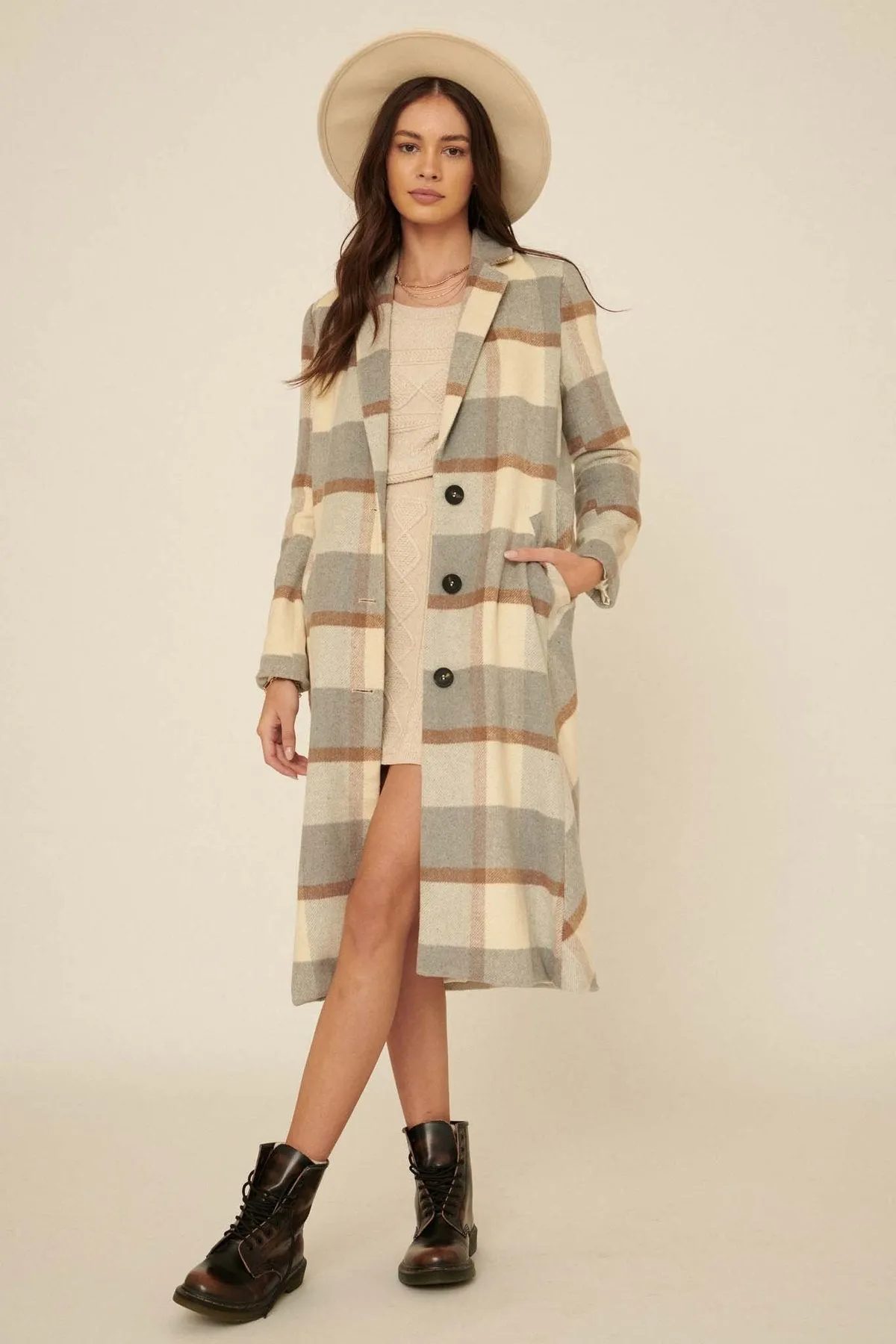 The Silvia Plaid Wool-Blend Overcoat