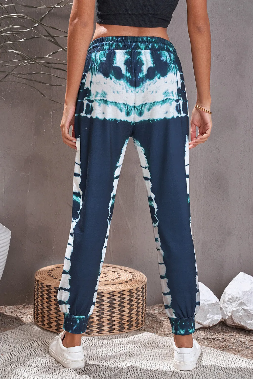 Tie-dyed Print Elastic Waist Jogger