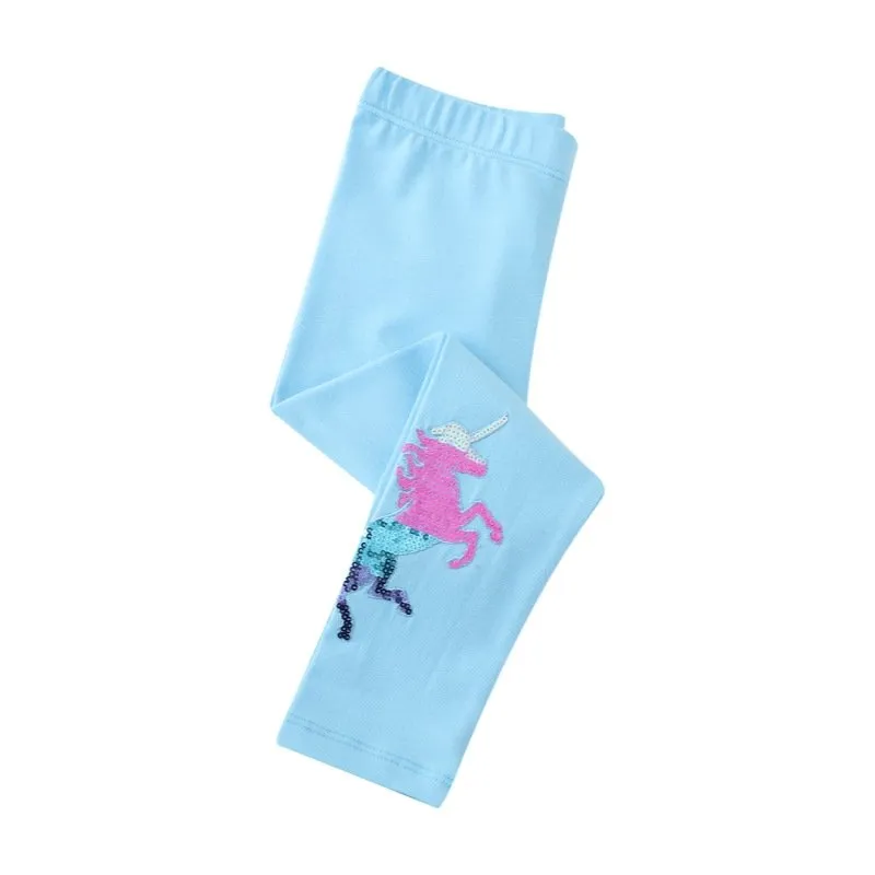 Toddler/Kid Girl's Colorful Unicorn Sequence Leggings