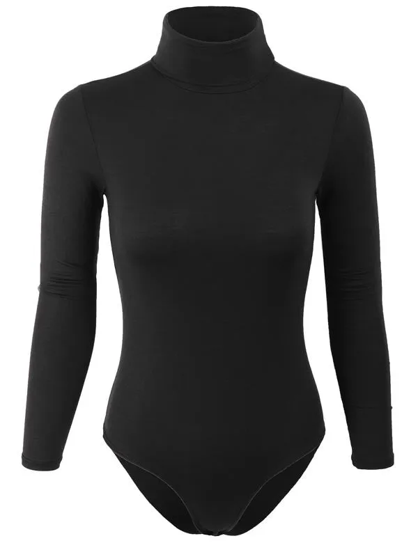 Turtleneck Bodysuit with Snap Button Closure