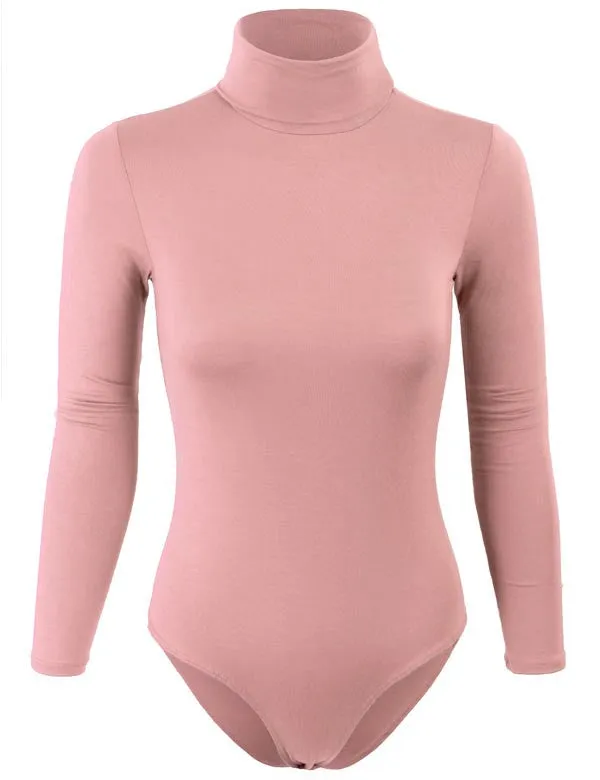 Turtleneck Bodysuit with Snap Button Closure