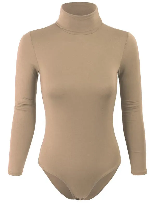 Turtleneck Bodysuit with Snap Button Closure