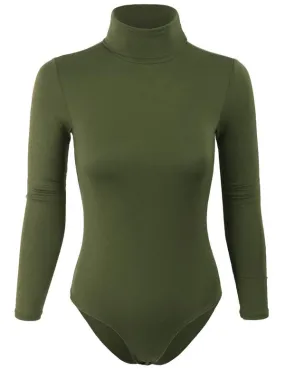 Turtleneck Bodysuit with Snap Button Closure