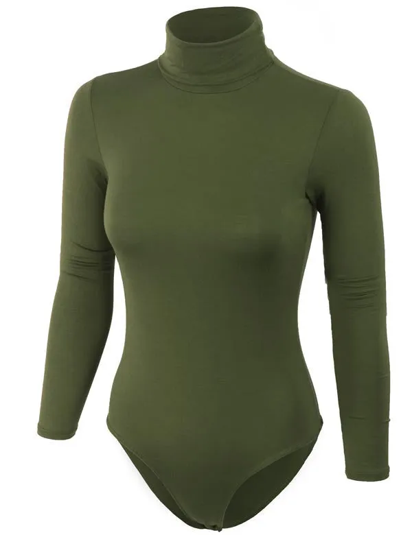 Turtleneck Bodysuit with Snap Button Closure